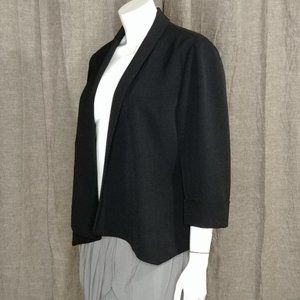 Kasper Open-Front Soft Blazer Solid Black